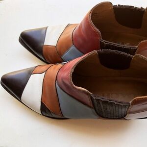 Coach leather patchwork multicolor boots